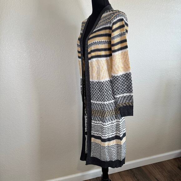 NWOT Lety & Me Colorblock Knit Long Sleeve Midi Cardigan Duster Stitch Fix XS - Picture 4 of 11